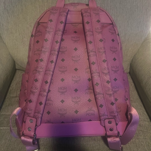 MCM Pink Logo Studded Backpack main image 11